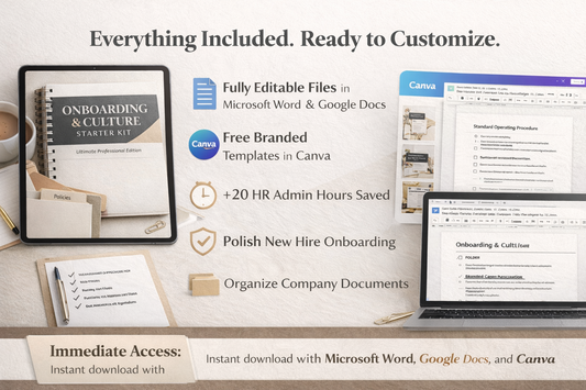 Complete Onboarding & Operations Toolkit | Policies, SOPs, and Manager Systems for Small Teams